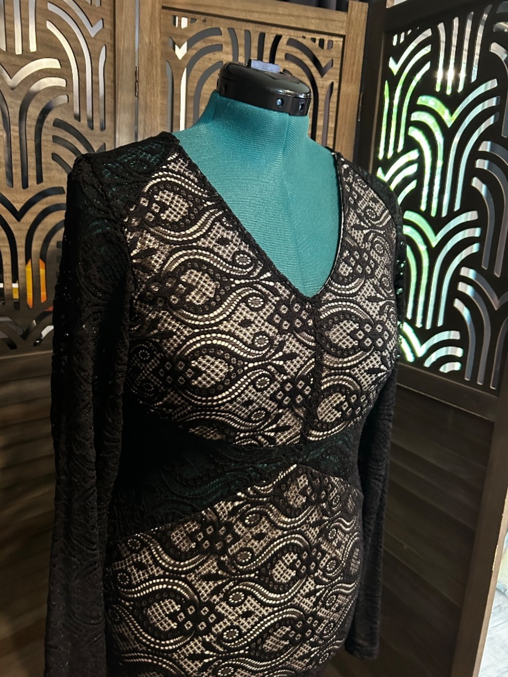 Shinestar, Black Lace, Bodycon dress, in XL